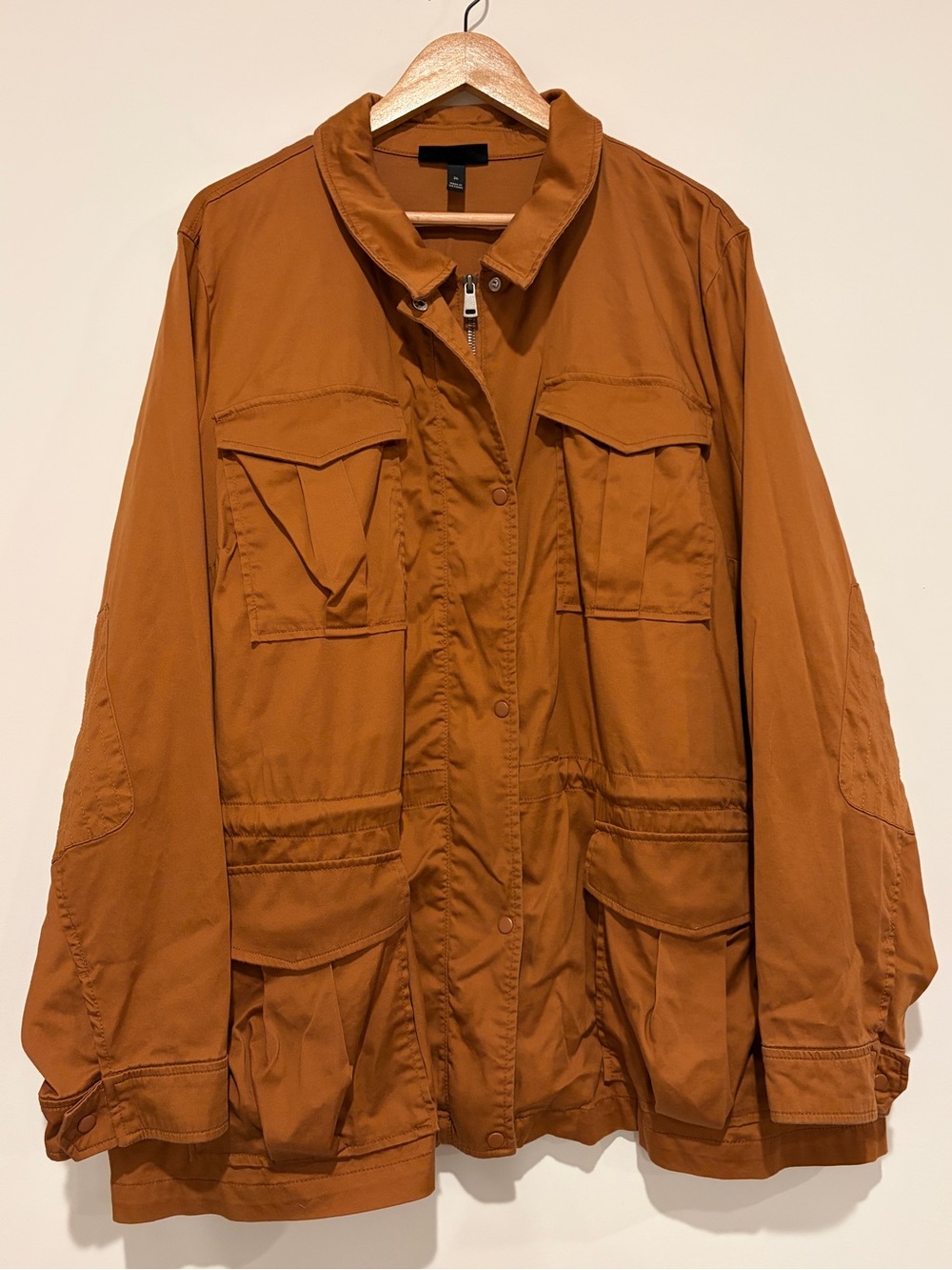 Lane Bryant Stretch Cargo Utility Jacket Rust Brown Copper Plus Size 26
